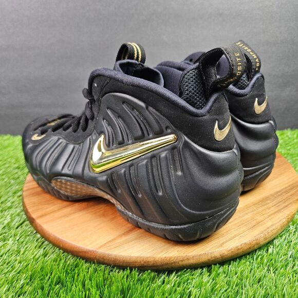 Nike Air Foamposite Pro Shoes Mens Size 9 Black Metallic Gold Sneaker 624041-009 main image 11